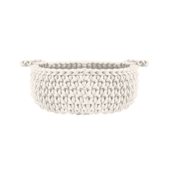 Crochet flat basket, Small | IVORY - Zuri House