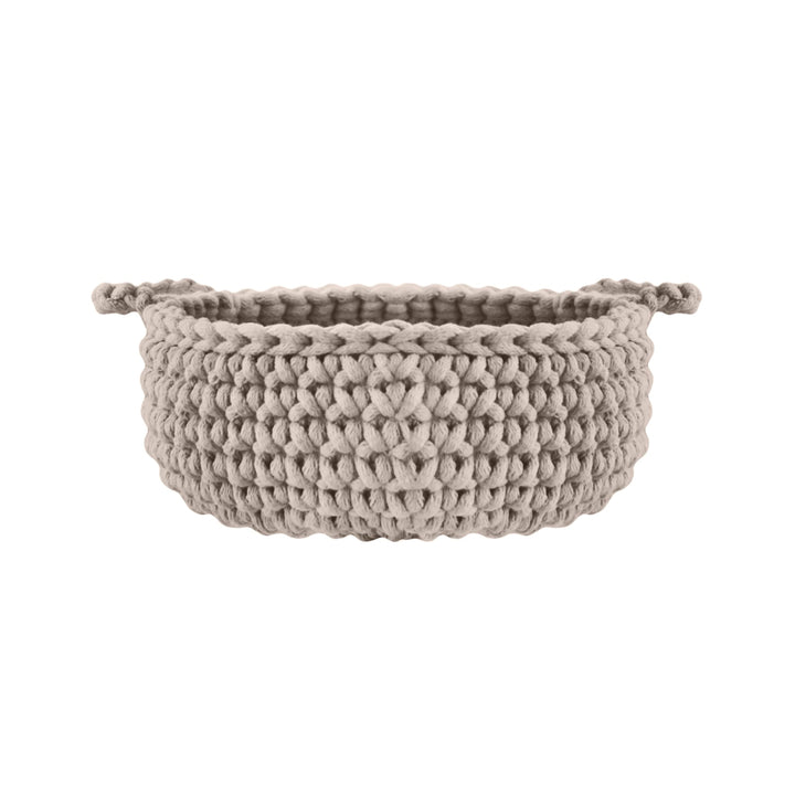 Crochet flat basket, Small | BEIGE - Zuri House