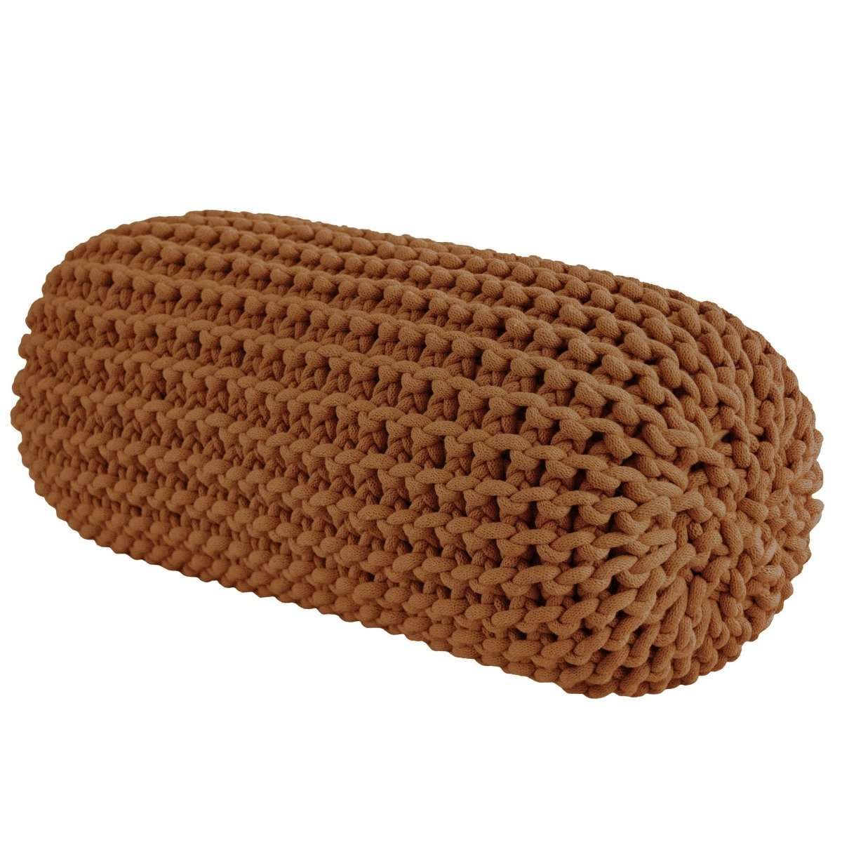 Chunky knitted bolster footrest | CINNAMON - Zuri House