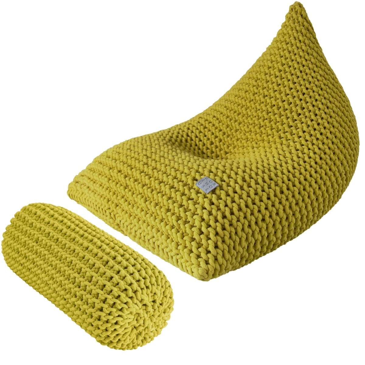 Chunky knitted bolster footrest | GOLDEN KIWI - Zuri House
