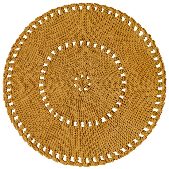 Crochet BOHO rug | MUSTARD - Zuri House