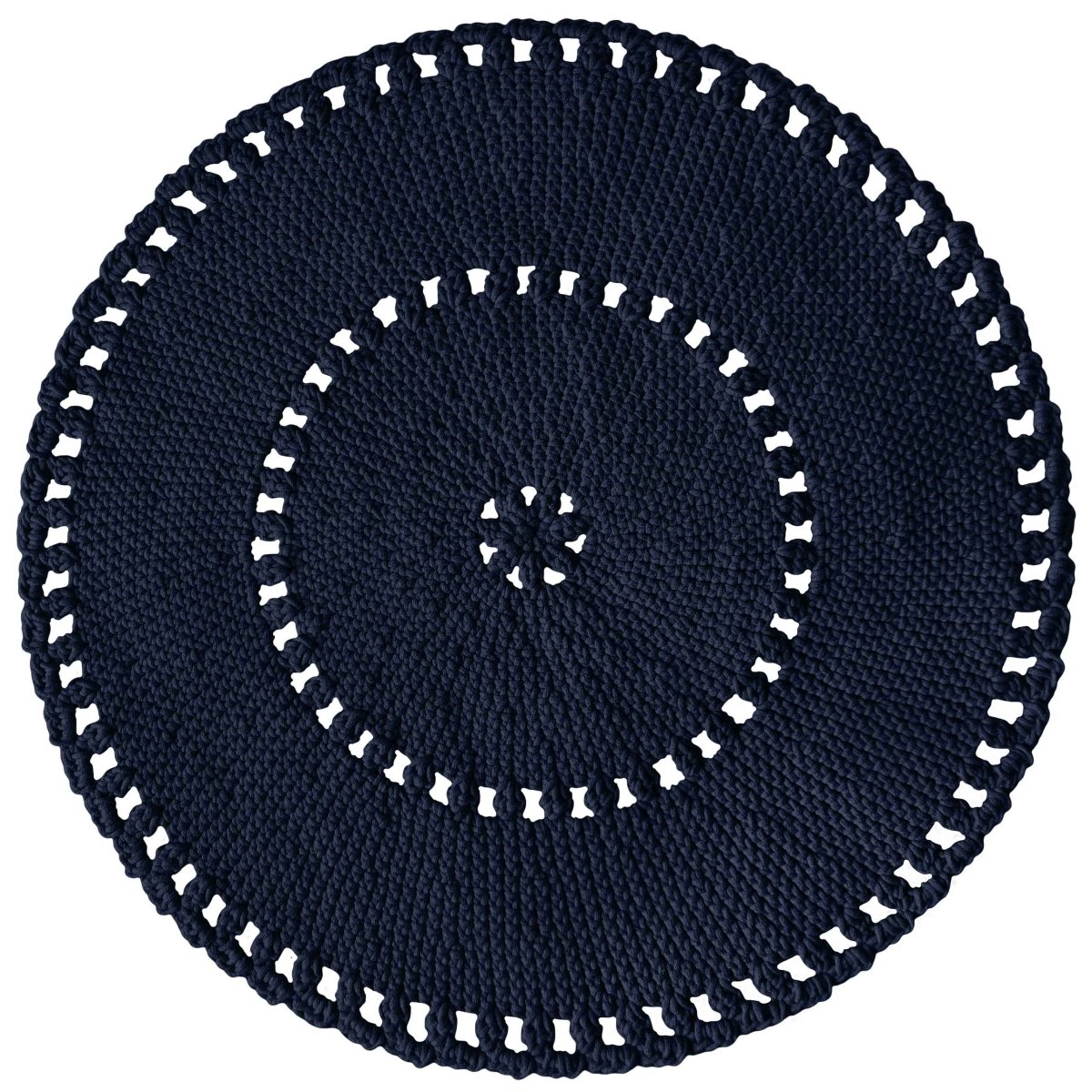 Crochet BOHO rug | NAVY BLUE - Zuri House