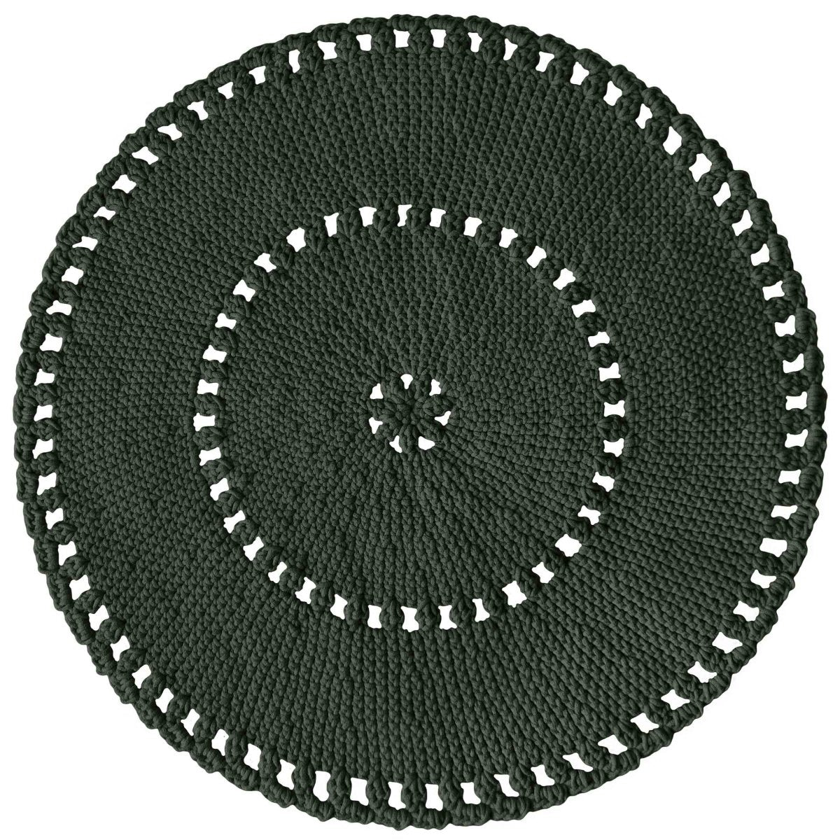 Crochet BOHO rug | OLIVE GREEN - Zuri House