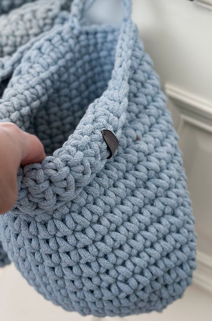 Crochet hanging bags | BABY BLUE - Zuri House