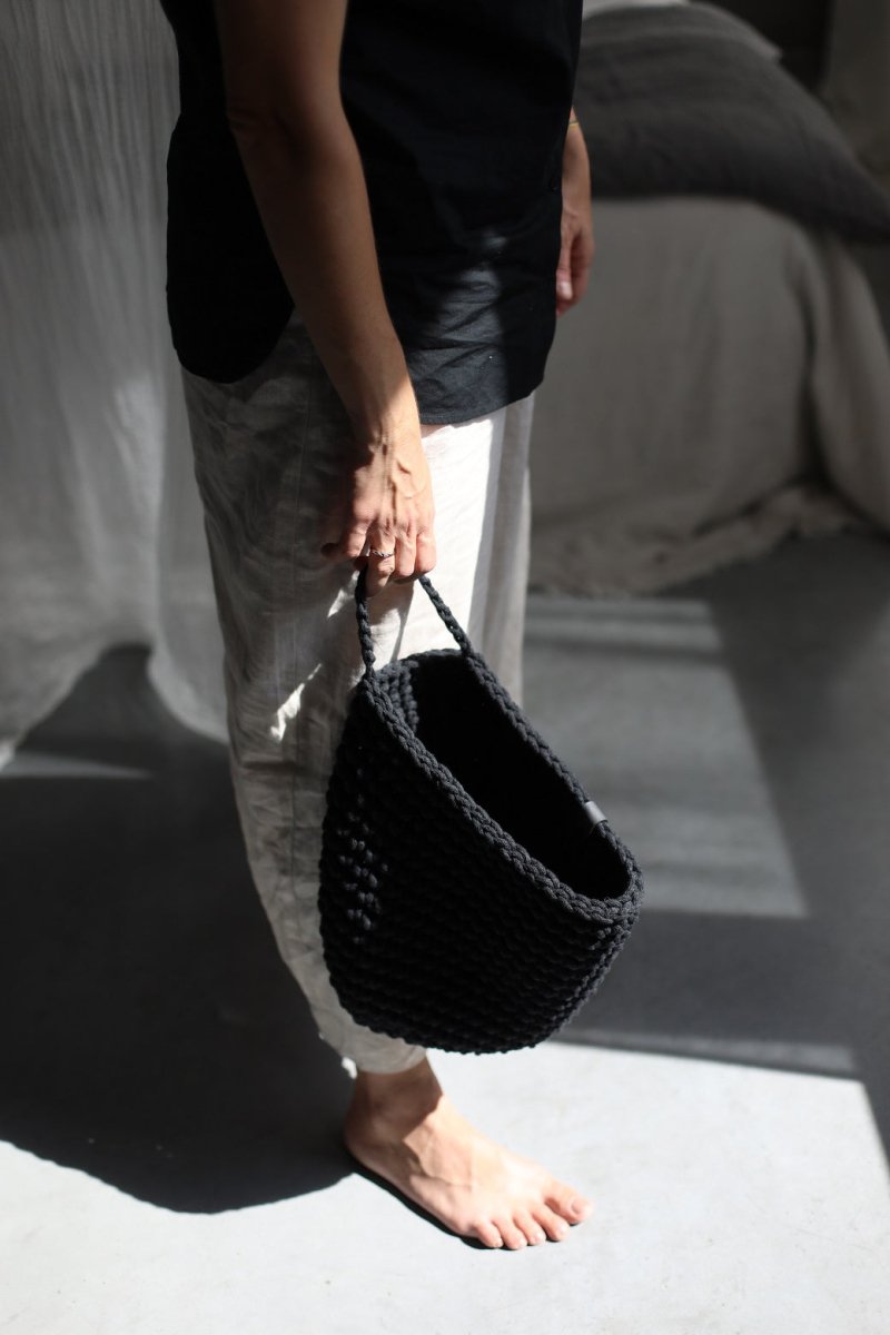 Crochet hanging bags | BLACK - Zuri House