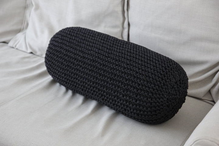 Knitted neck cushion | CHARCOAL - Zuri House