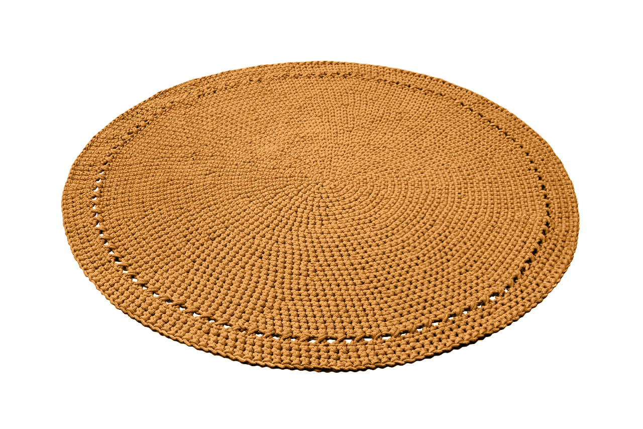 Crochet rug NEBO | MUSTARD