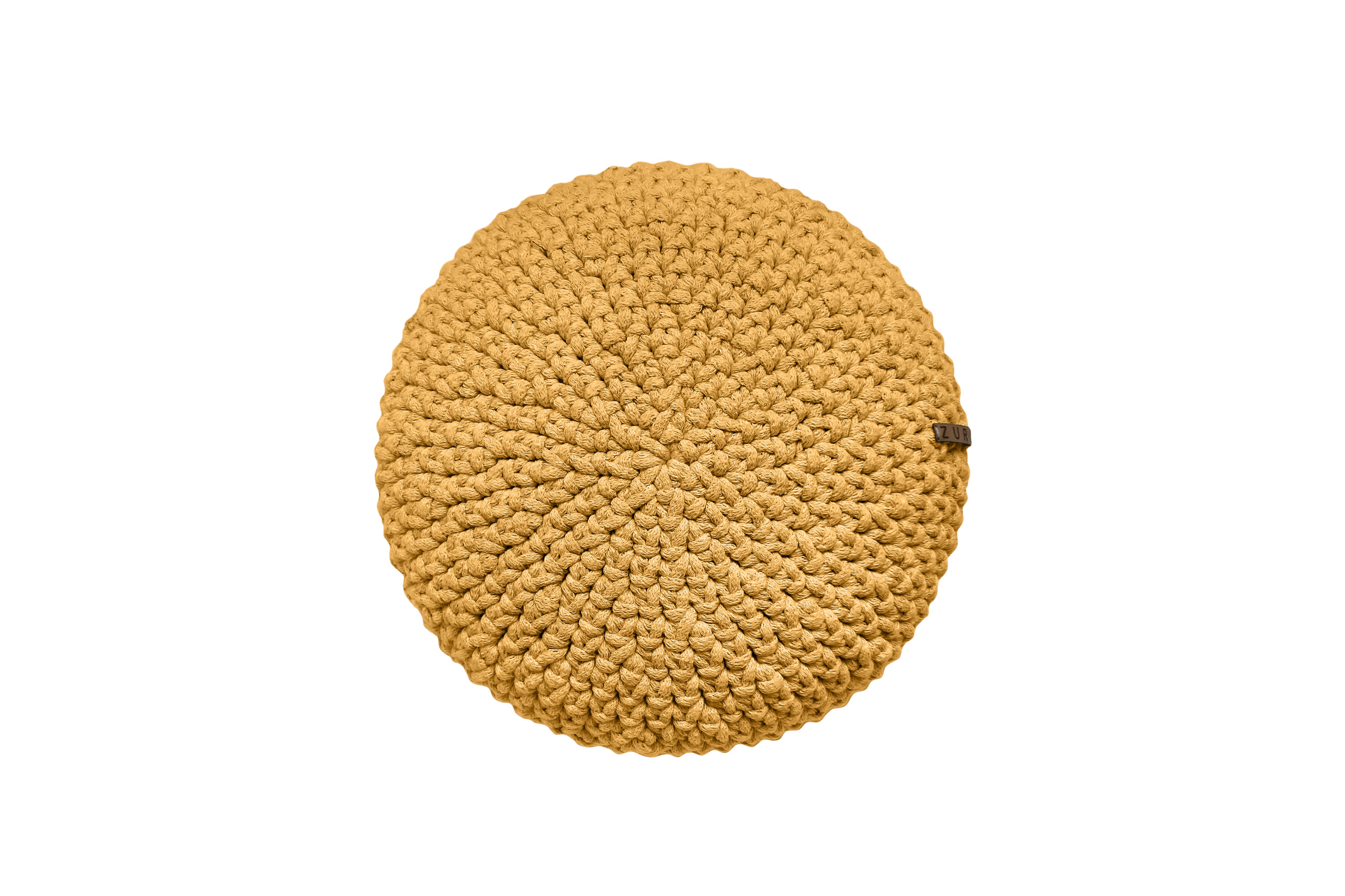 Crochet round cushion MUSTARD - Zuri House