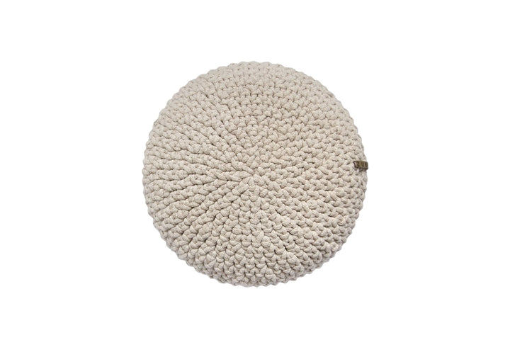 Crochet round cushion BEIGE - Zuri House