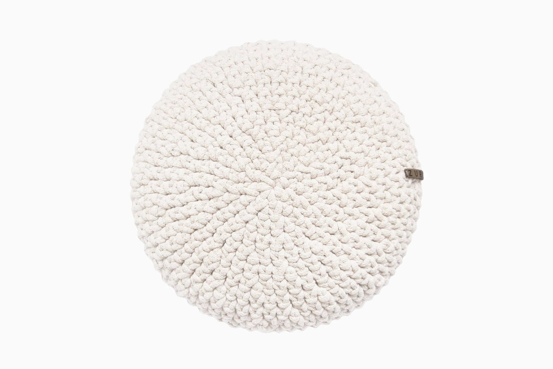 Crochet round cushion IVORY - Zuri House