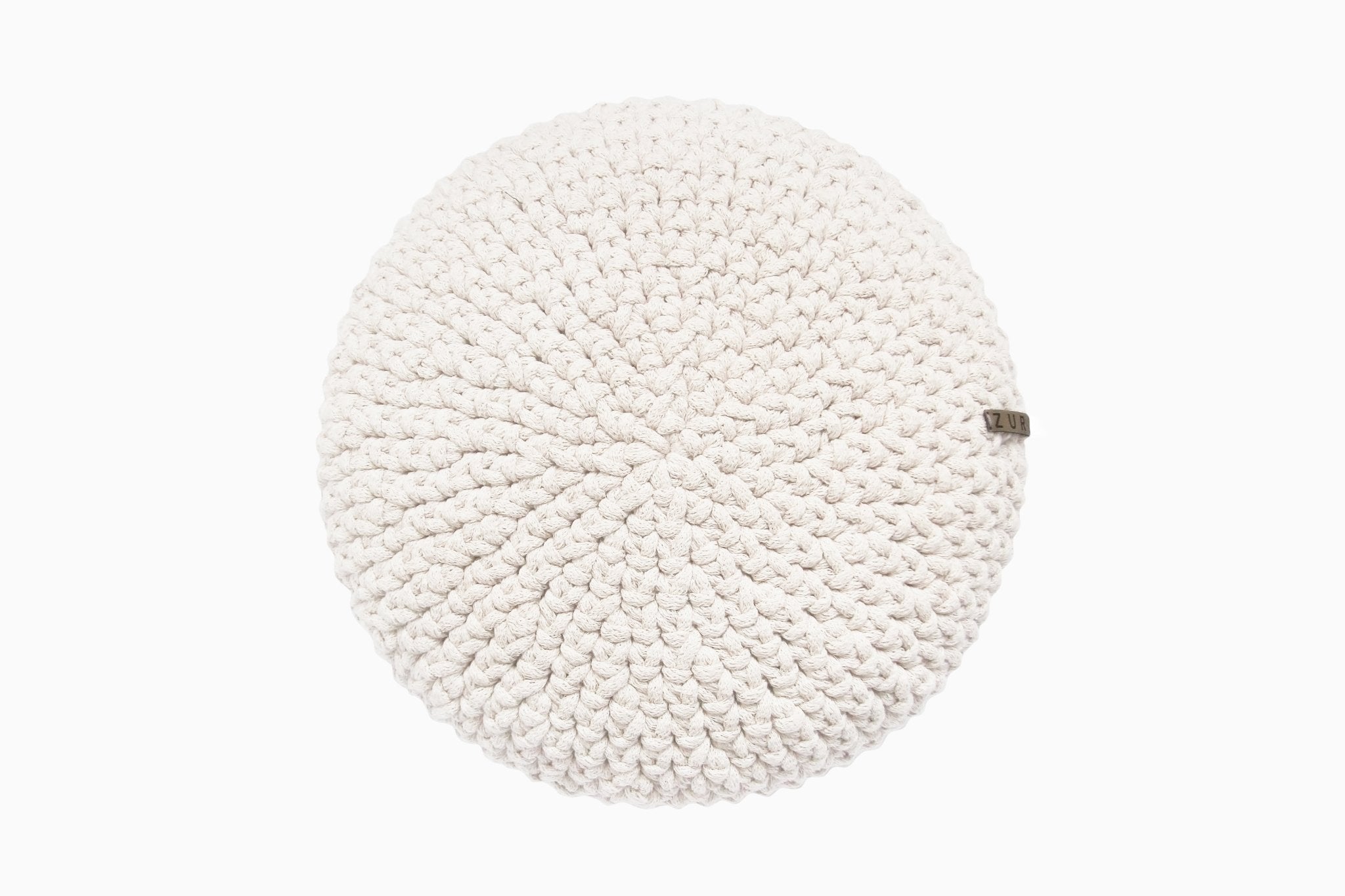 Crochet round cushion IVORY - Zuri House