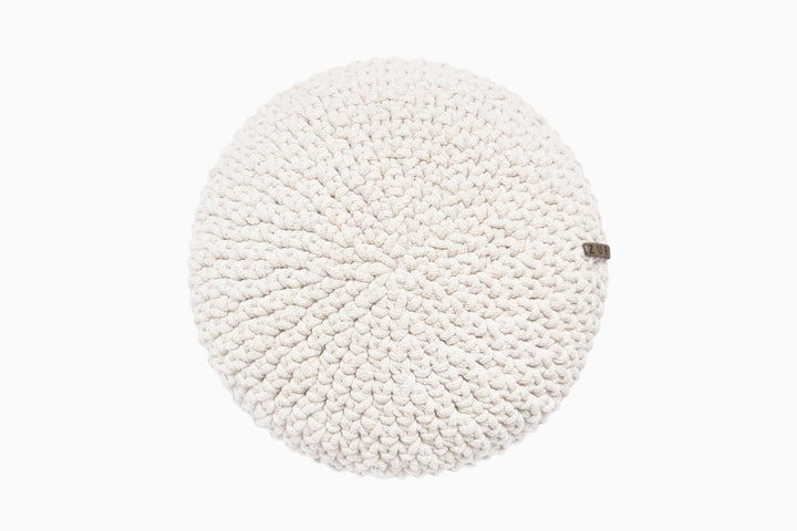Crochet round cushion IVORY - Zuri House