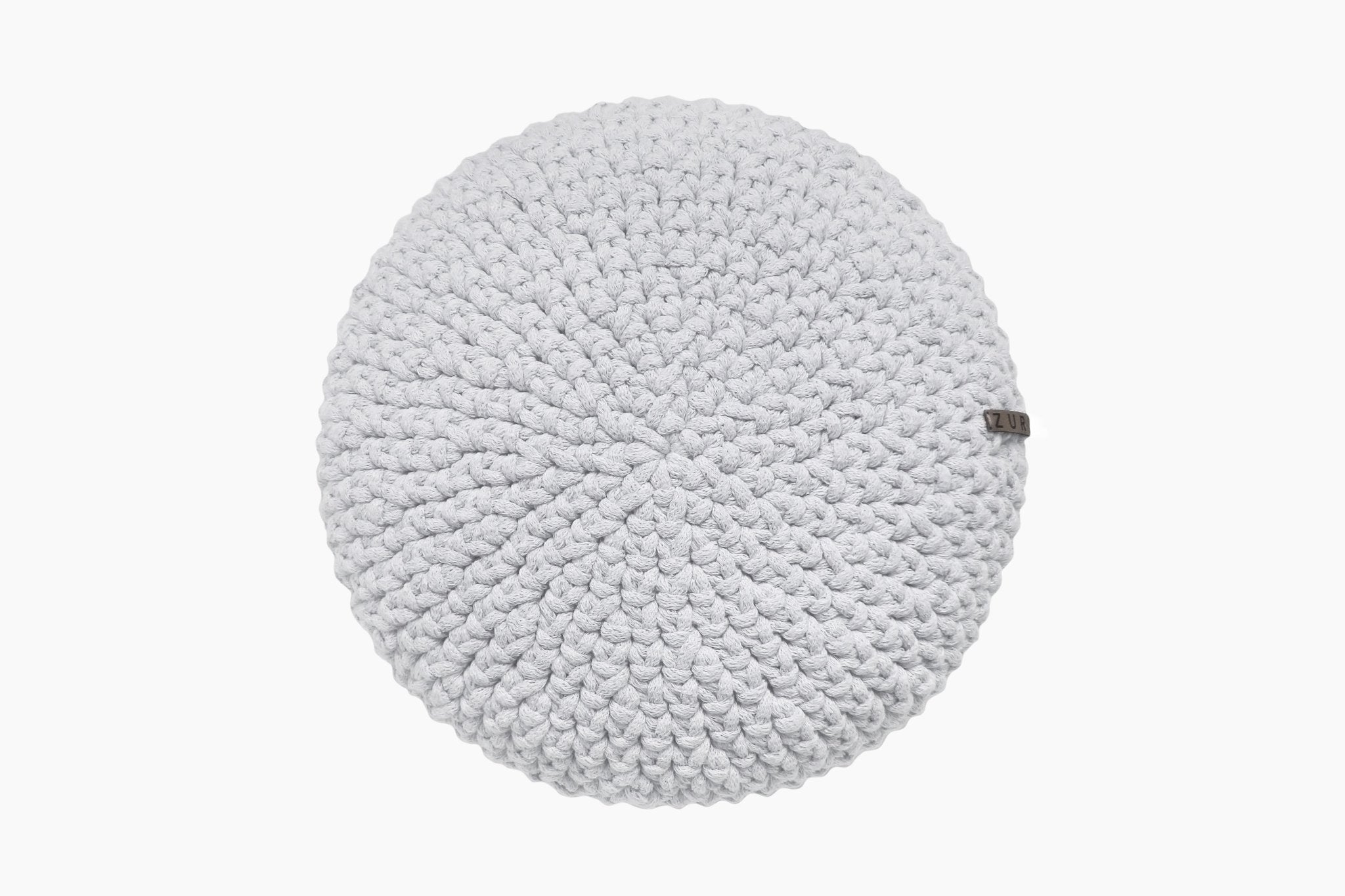 Crochet round cushion LIGHT GREY - Zuri House