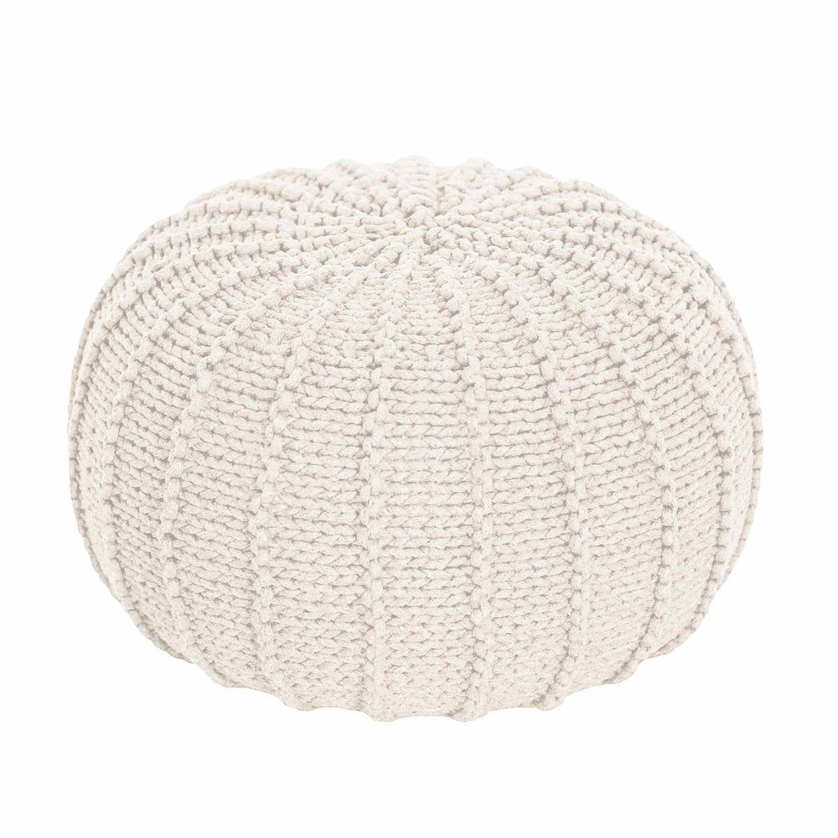 Knitted pouffe, Small | IVORY - Zuri House