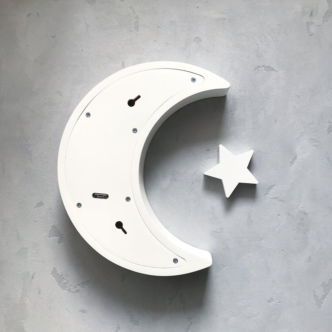 Nursery Night Light Moon WHITE - Zuri House