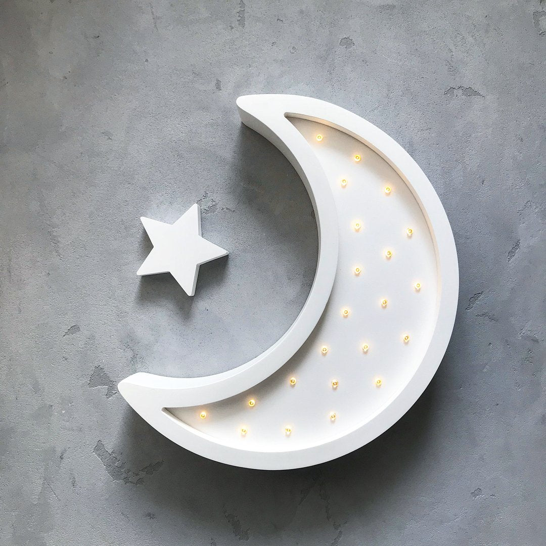 Nursery Night Light Moon WHITE - Zuri House
