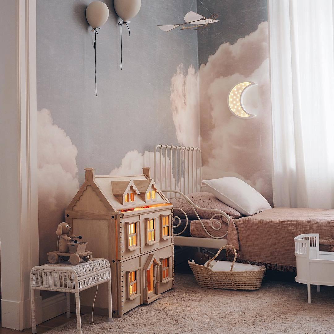 Nursery Night Light Moon WHITE - Zuri House
