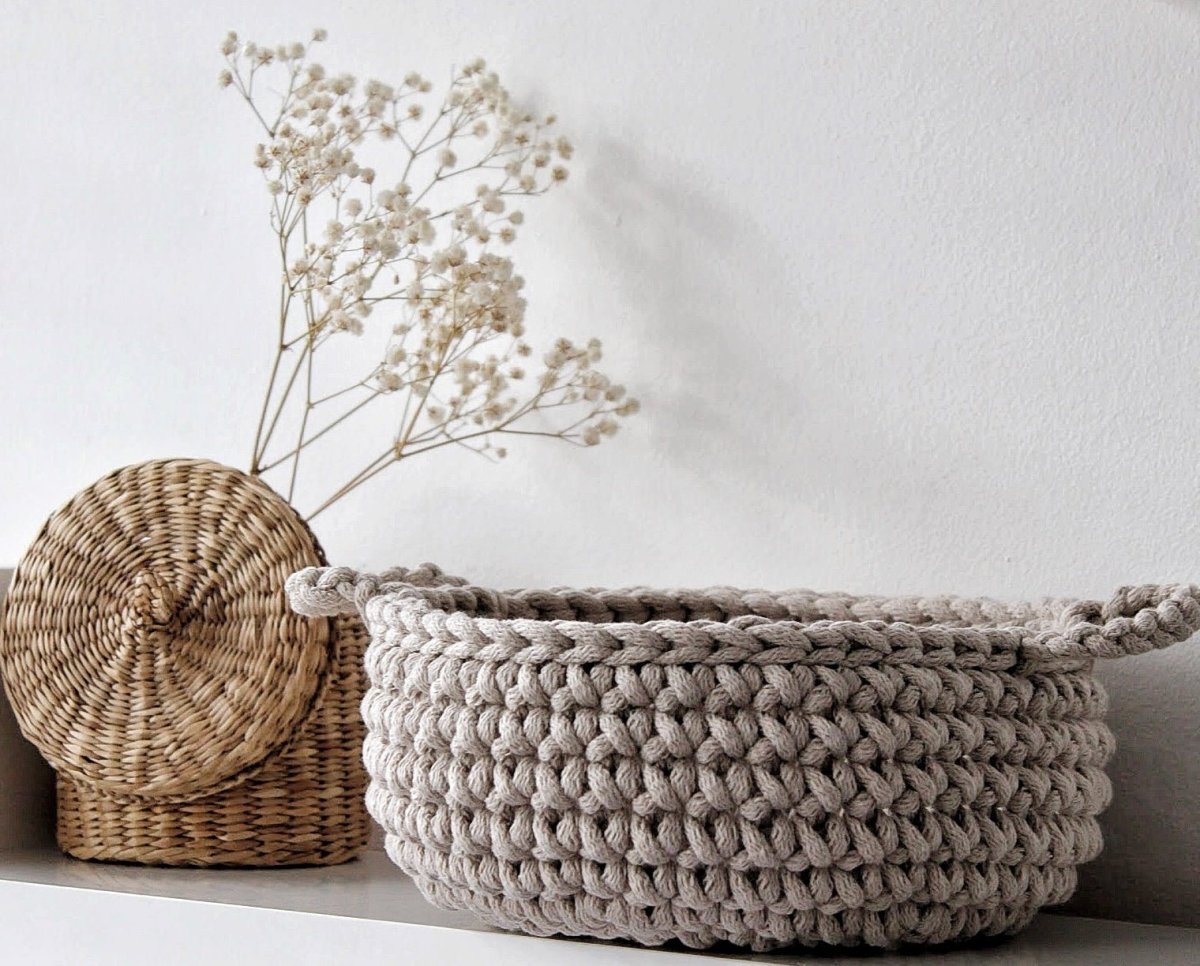 CROCHET FLAT BASKETS, SMALL - Zuri House
