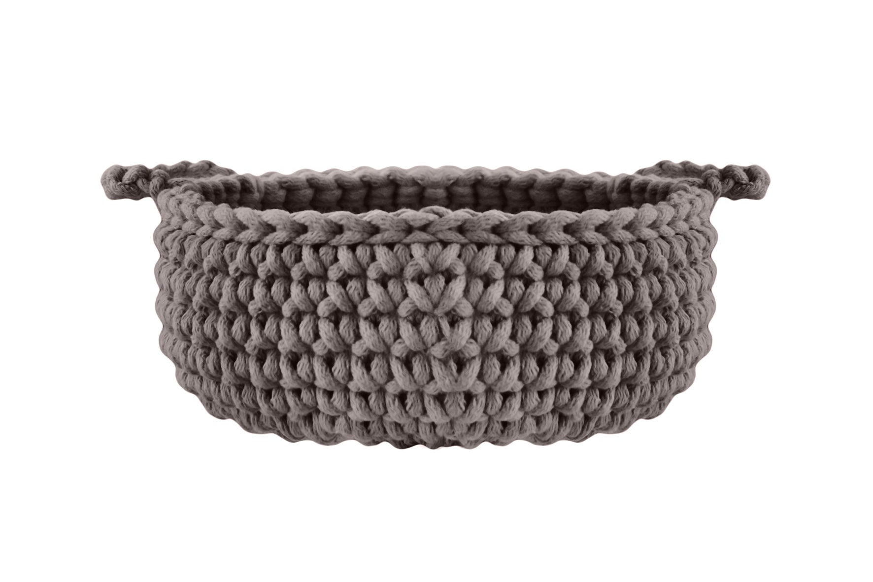 Crochet flat basket, Small | MOCHA