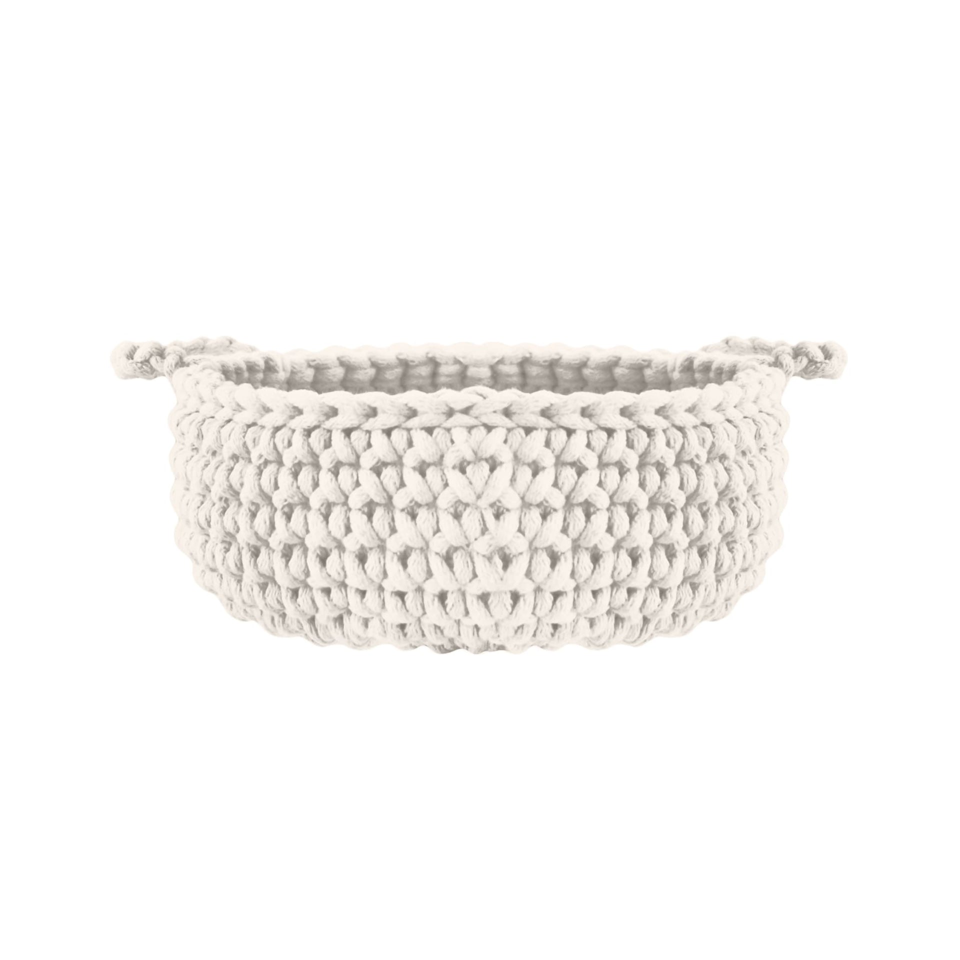 Crochet flat basket, Small | IVORY - Zuri House