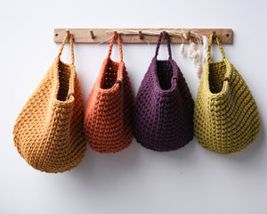 Crochet hanging bags | GOLDEN KIWI