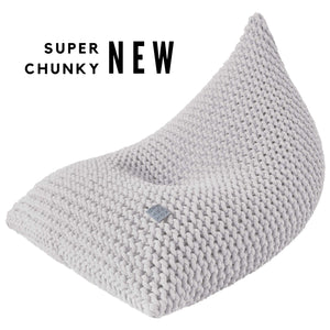 Chunky knitted bean bag | LIGHT GREY