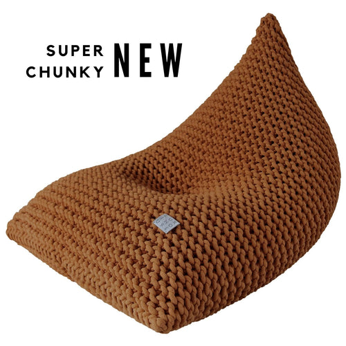 Chunky knitted bean bag | CINNAMON