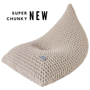 Chunky knitted bean bag | BEIGE