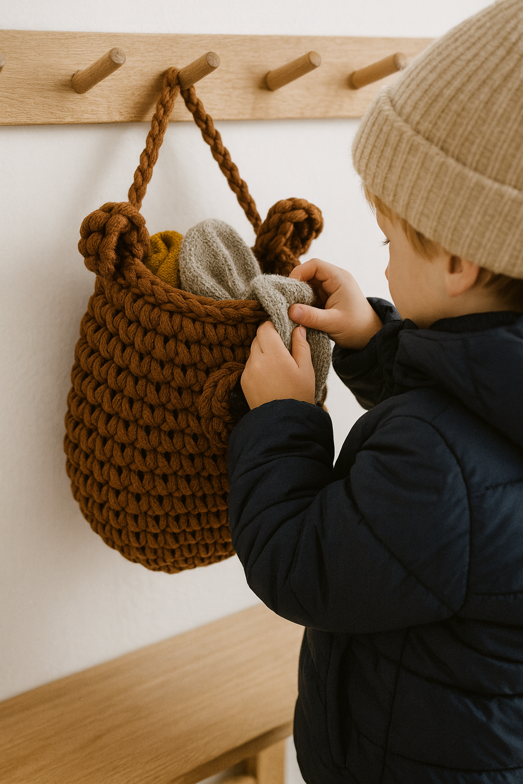 Crochet Hanging Bear Basket | CINNAMON