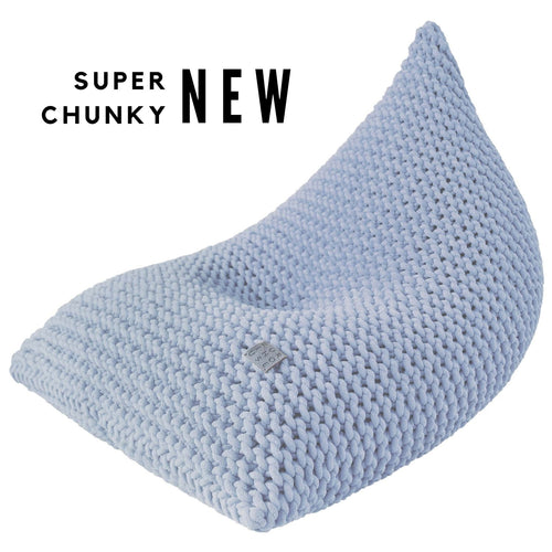 Chunky knitted bean bag | PALE BLUE