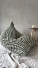 Chunky knitted bean bag | LIGHT OLIVE