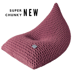 Chunky knitted bean bag | OLD ROSE