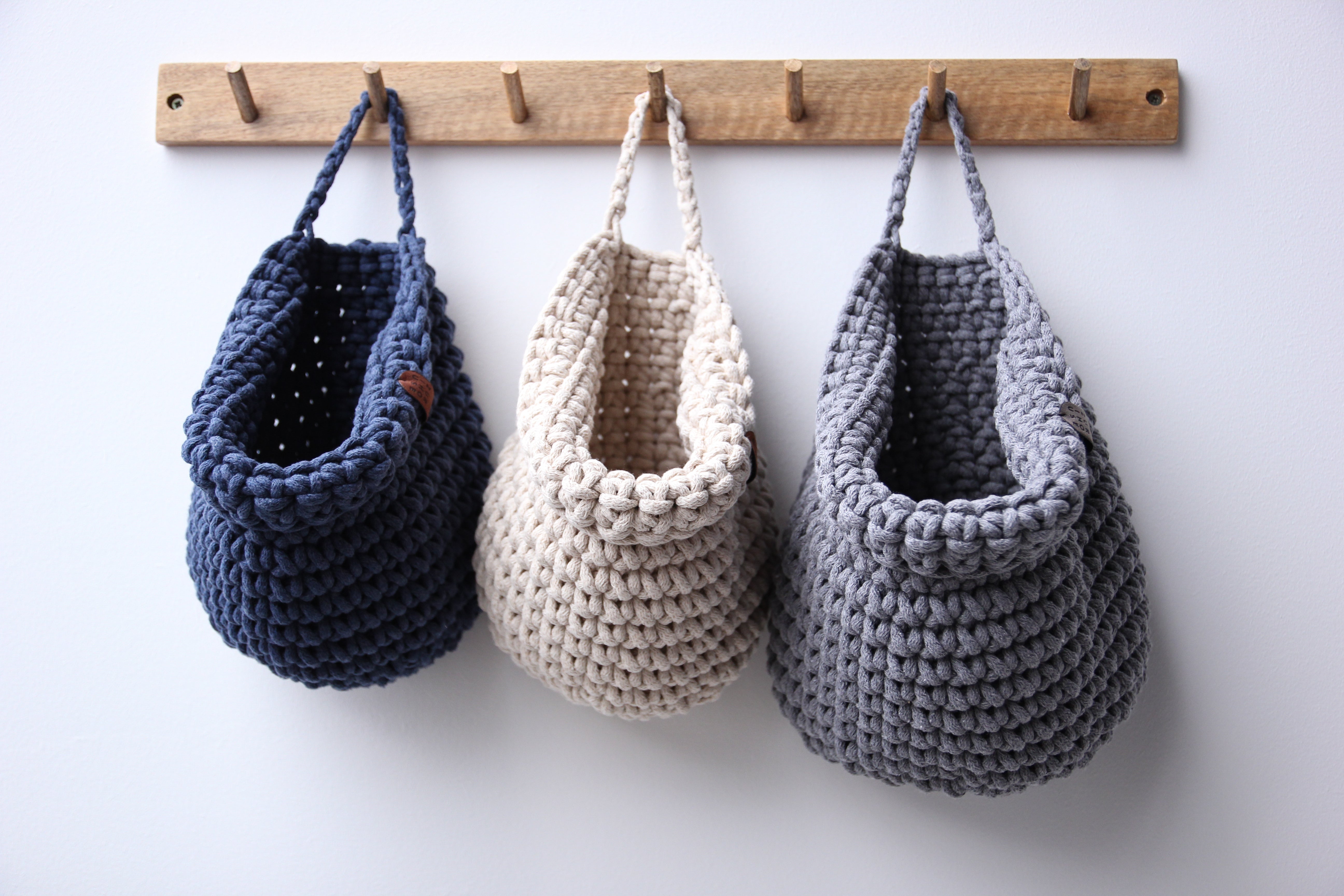 Crochet hanging bags | GREY