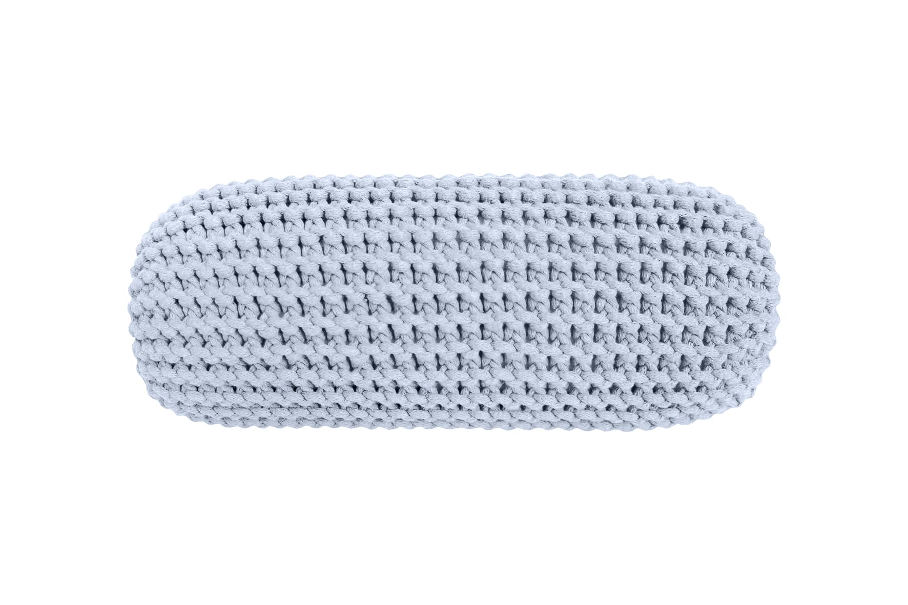 Knitted bolster cushion | BABY BLUE