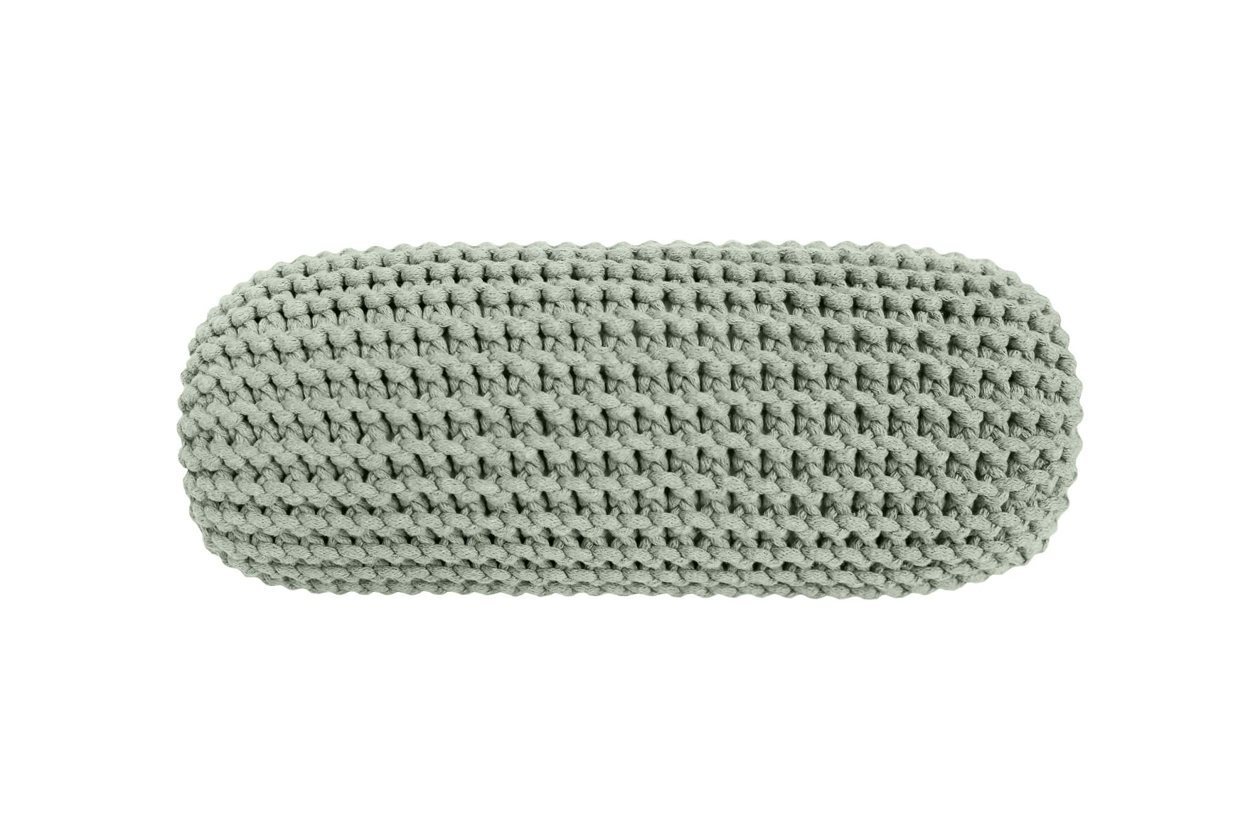 Knitted bolster cushion | LIGHT OLIVE
