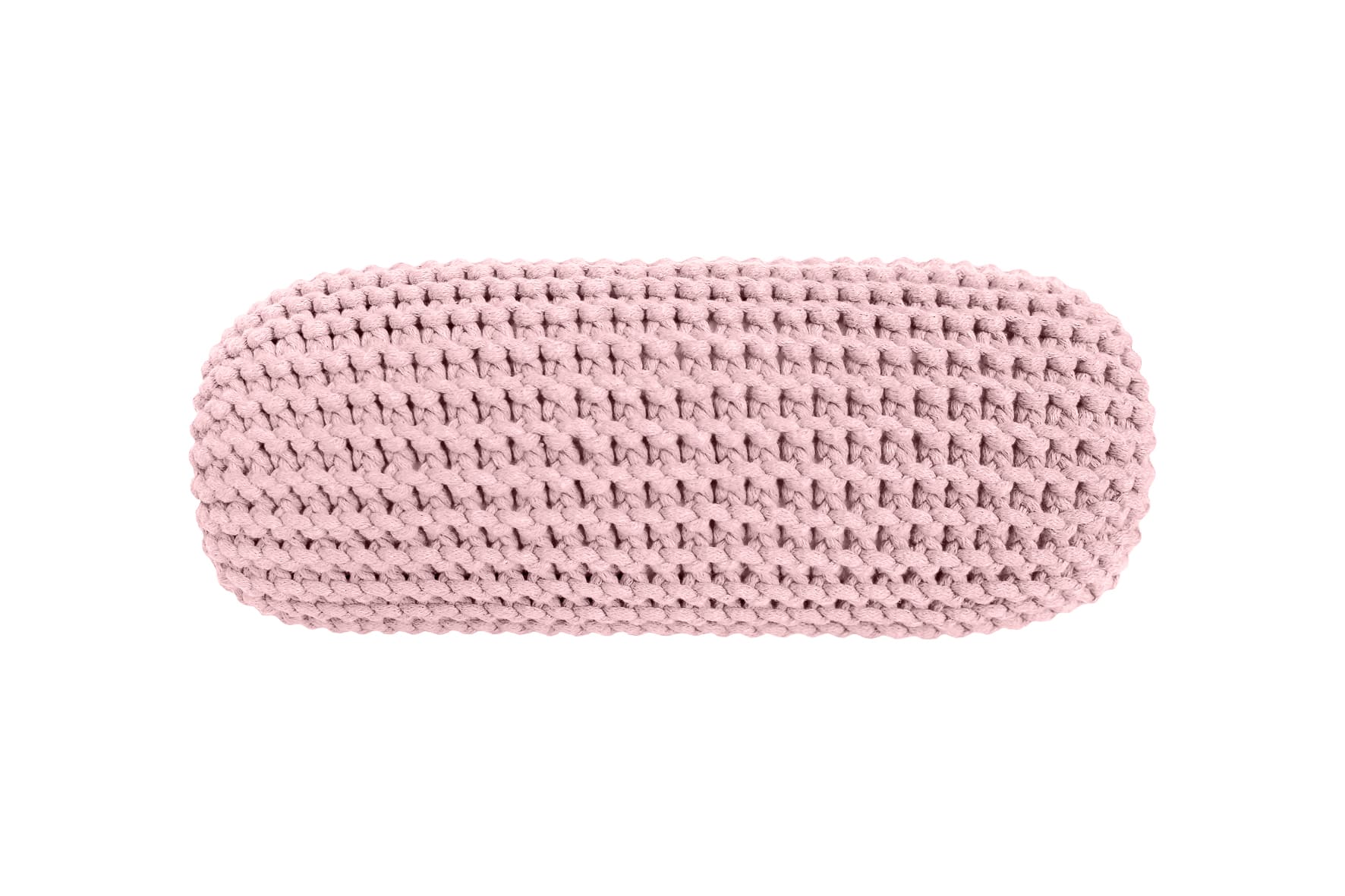 Knitted bolster cushion | POWDER PINK