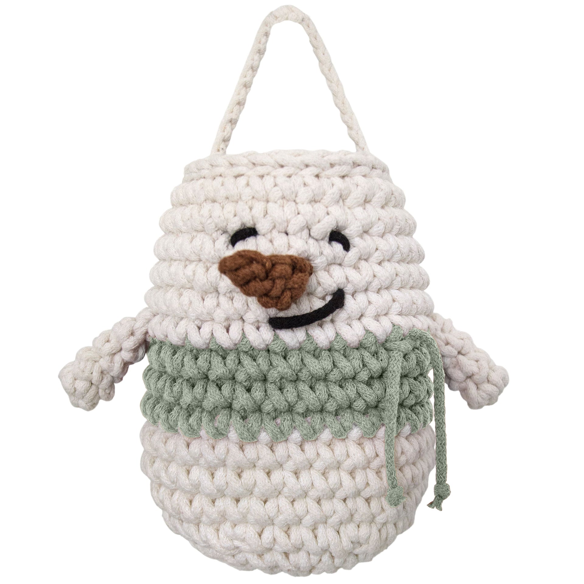 Snowman Hanging Basket | LIGHT OLIVE