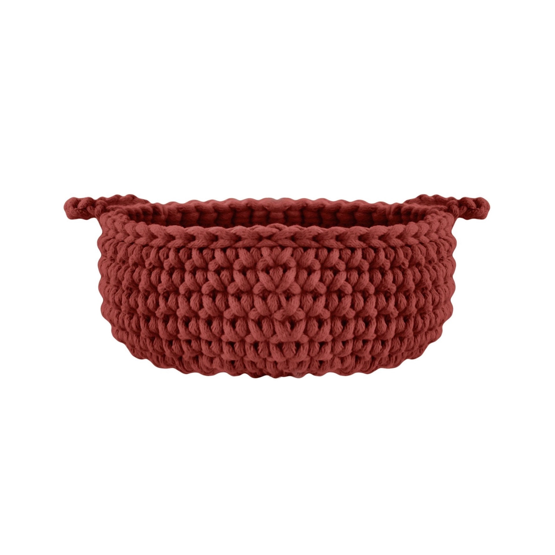Crochet flat basket, Small | TERRACOTTA