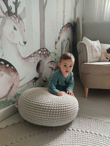 Crochet ottoman | BEIGE