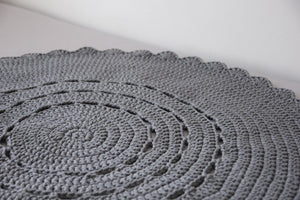 Crochet doily rug | DARK GREY