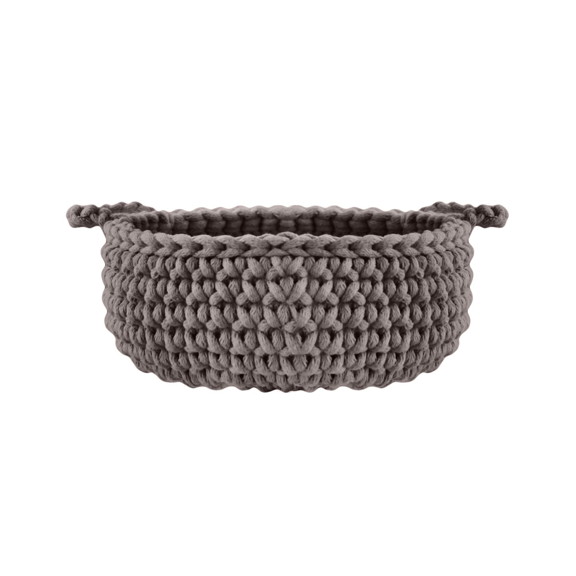 Crochet flat basket, Small | MOCHA