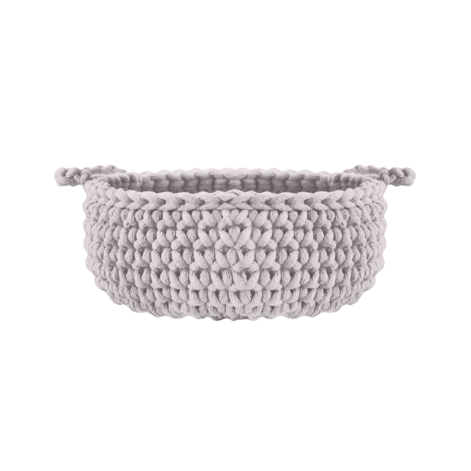 Crochet flat basket, Small | OATMEAL - Zuri House