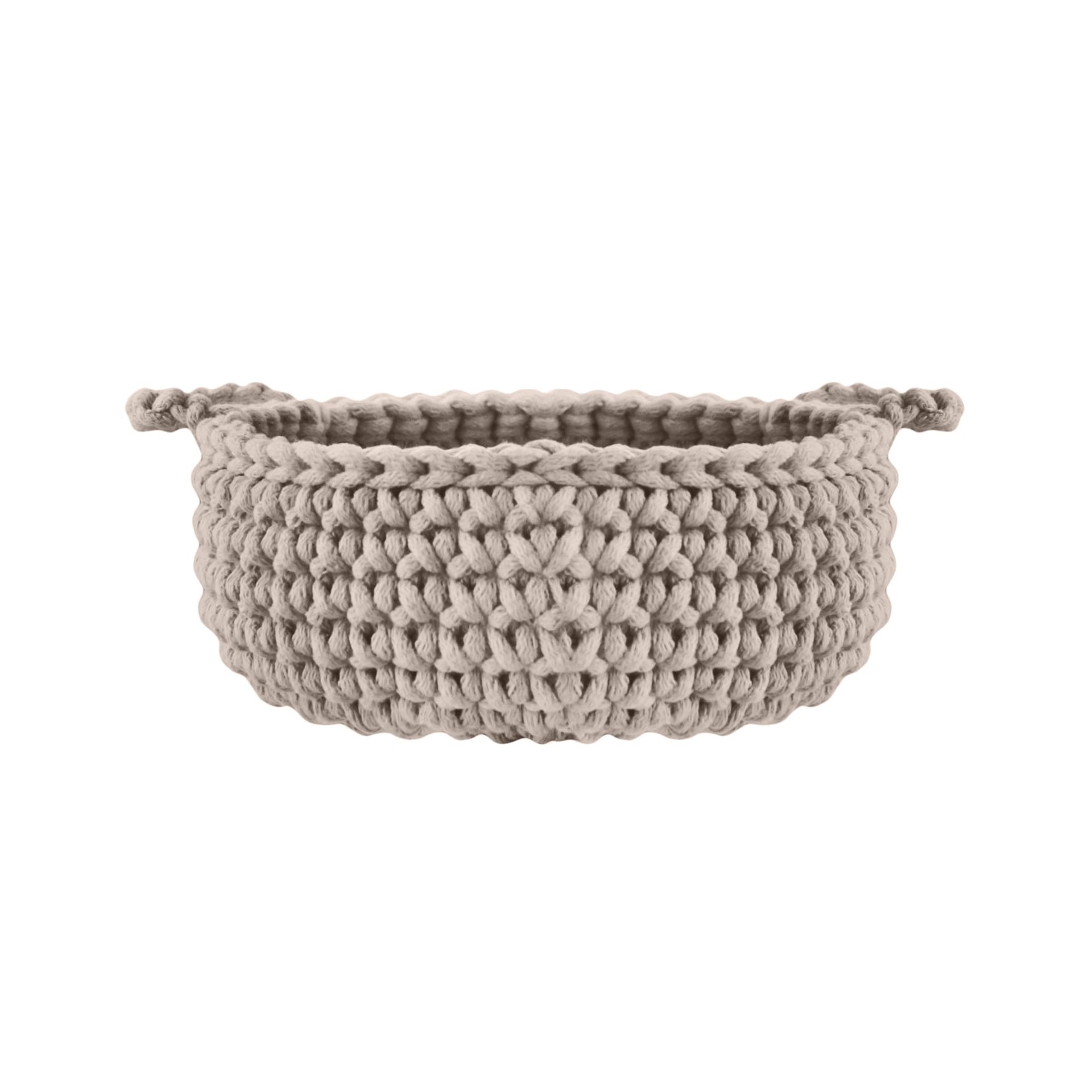 Crochet flat basket, Small | BEIGE - Zuri House