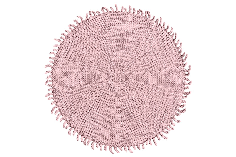 Crochet rug SUN | POWDER PINK