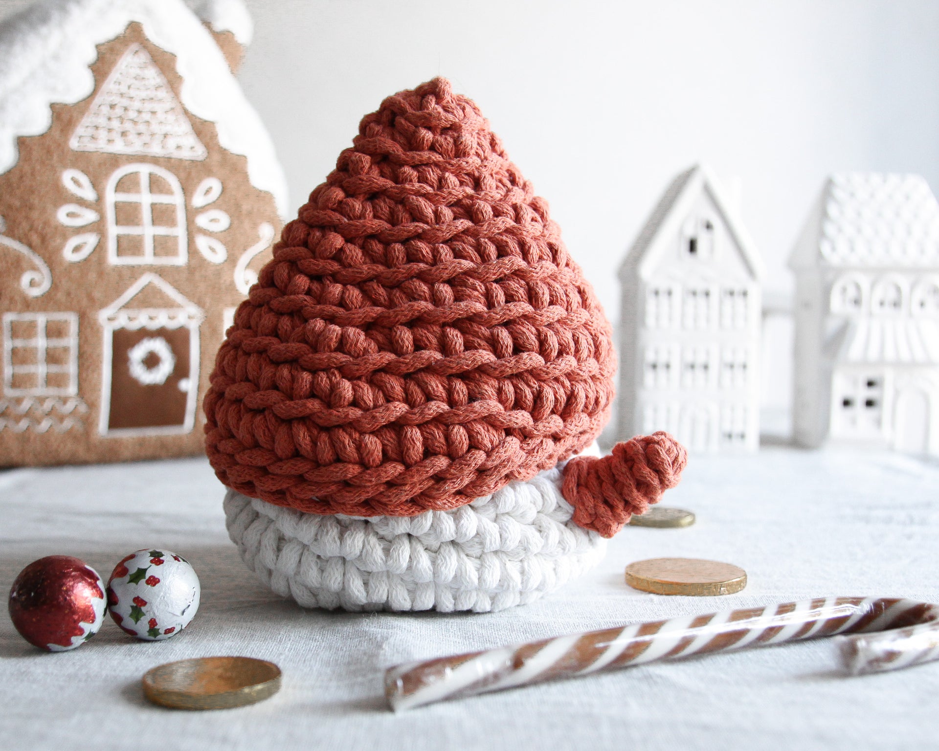Crochet Snowman Basket | PUMPKIN
