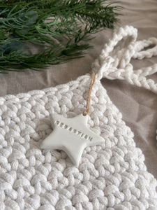 Crochet Christmas Stocking | IVORY | Personalised name