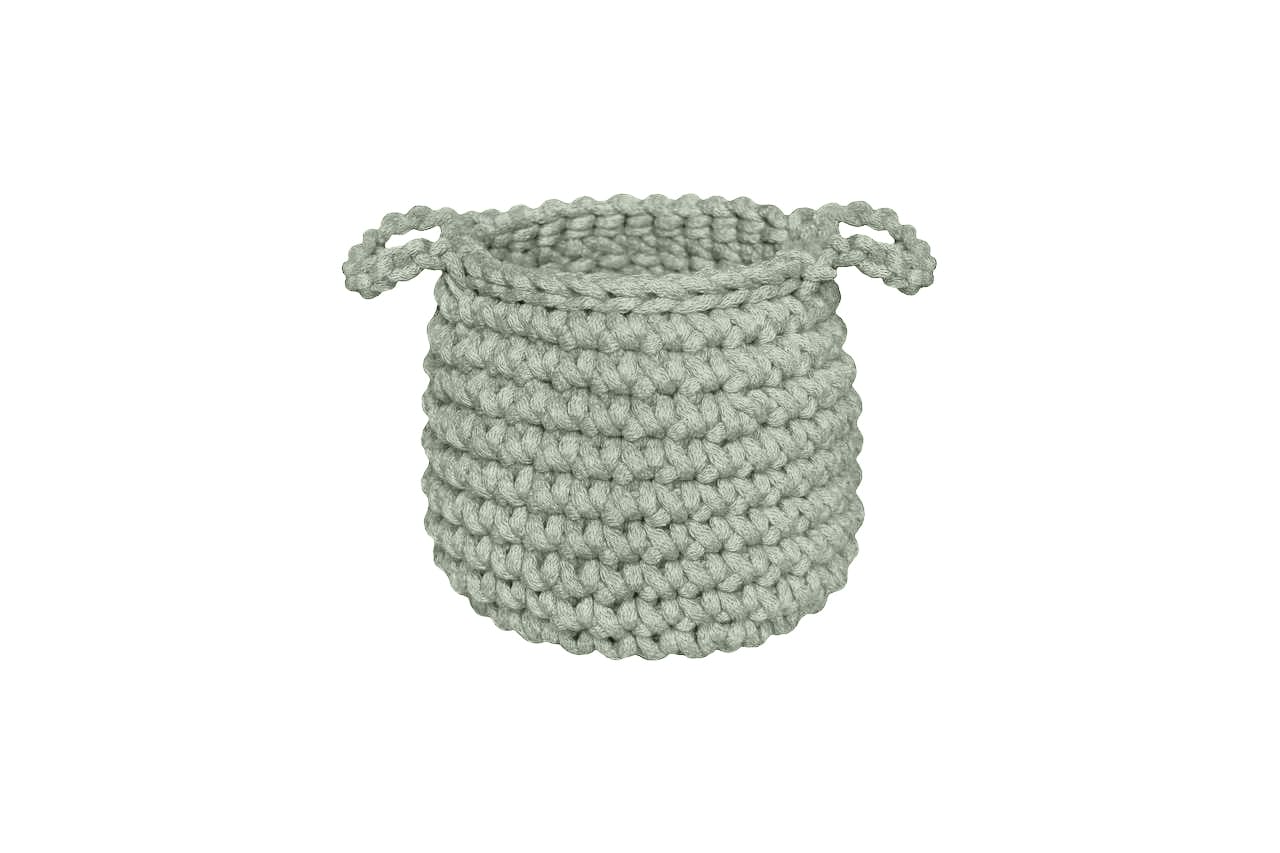 Crochet basket, Small | LIGHT OLIVE