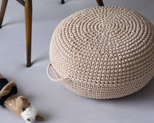 Crochet ottoman | BEIGE - Zuri House