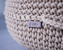 Crochet ottoman | BEIGE - Zuri House