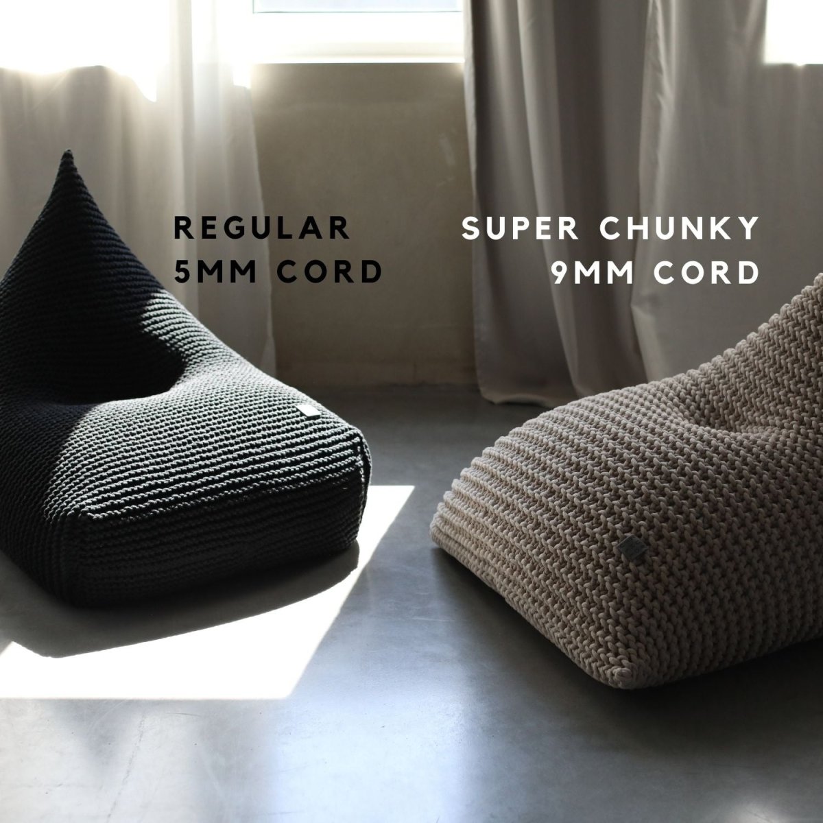 Chunky knitted bean bag | AUBERGINE - Zuri House